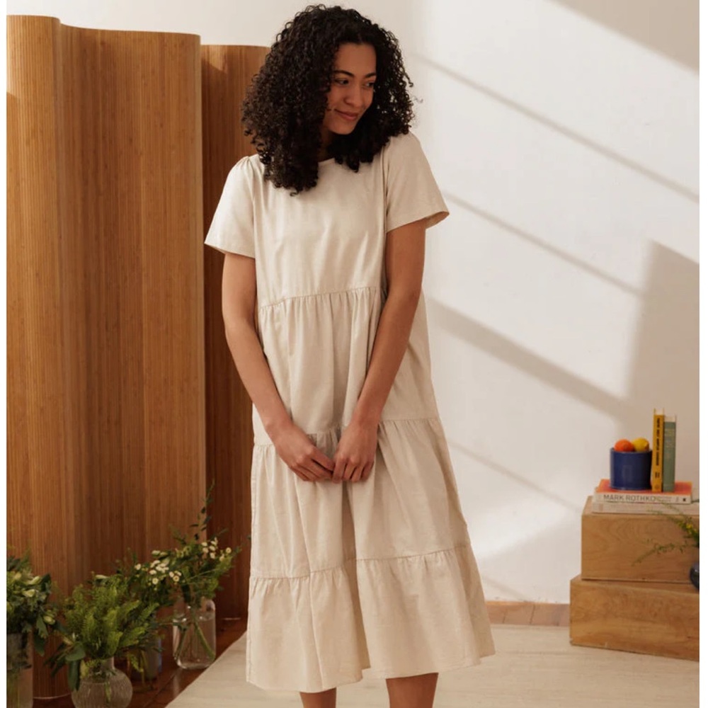 Tradlands Chalet tiered dress, white - L